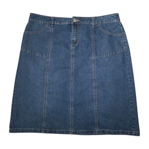 Christopher and Banks Womens Denim Skirt Pockets Stretch Women's Size 16
